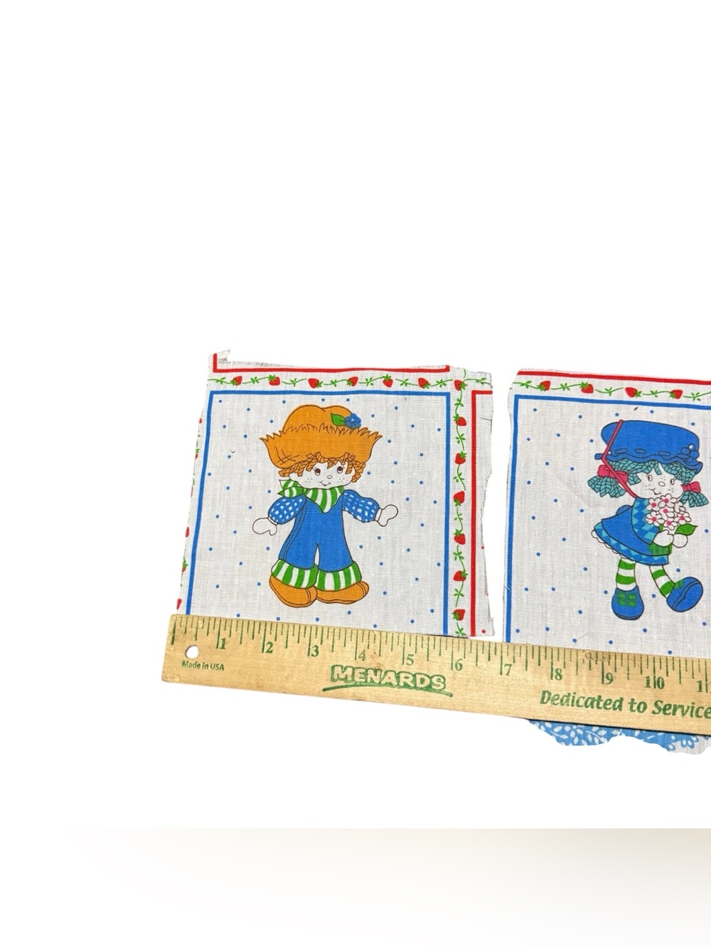 Vintage Strawberry Shortcake Fabric Remnants - Picture 3 of 13